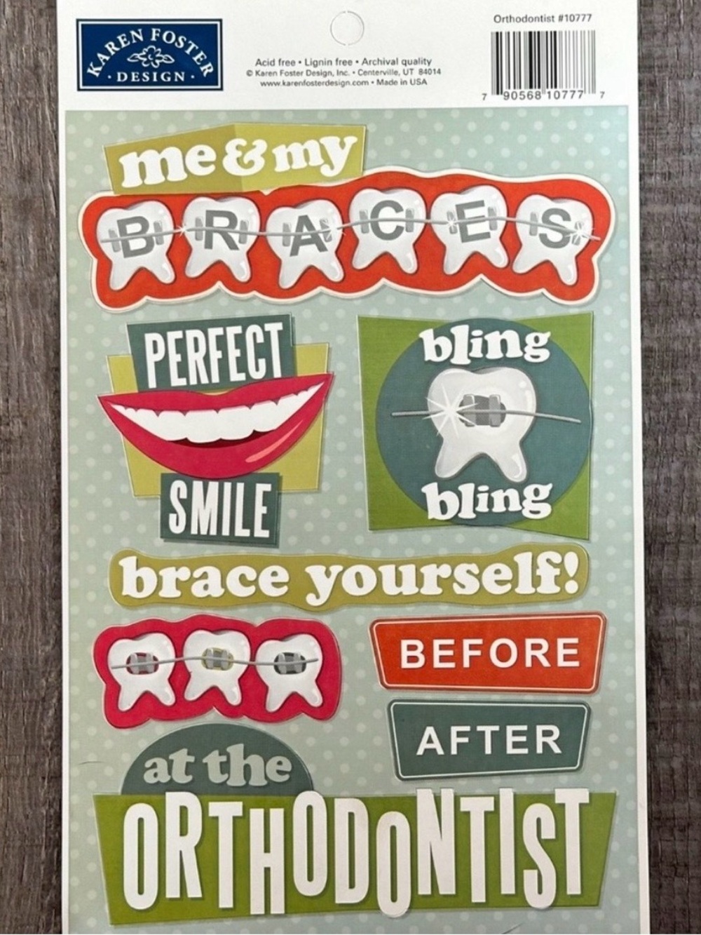 💞 New Me & My Braces Orthodontist Scrapbook Craft Stickers
